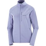 Salomon Essential Lightwarm Full Zip Womens Blue Granite