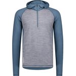 Mons Royale Temple Merino Air-Con Hood Mens Grey Heather/Goblin Blue