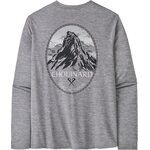 Patagonia Long-Sleeved Cap Cool Daily Graphic Shirt - Lands Mens Chouinard Crest: Feather Grey