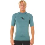 Rip Curl Waves UPF Performance Short Sleeve Mens Bluestone