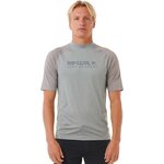 Rip Curl Shock UPF Short Sleeve Mens Light Grey Marle