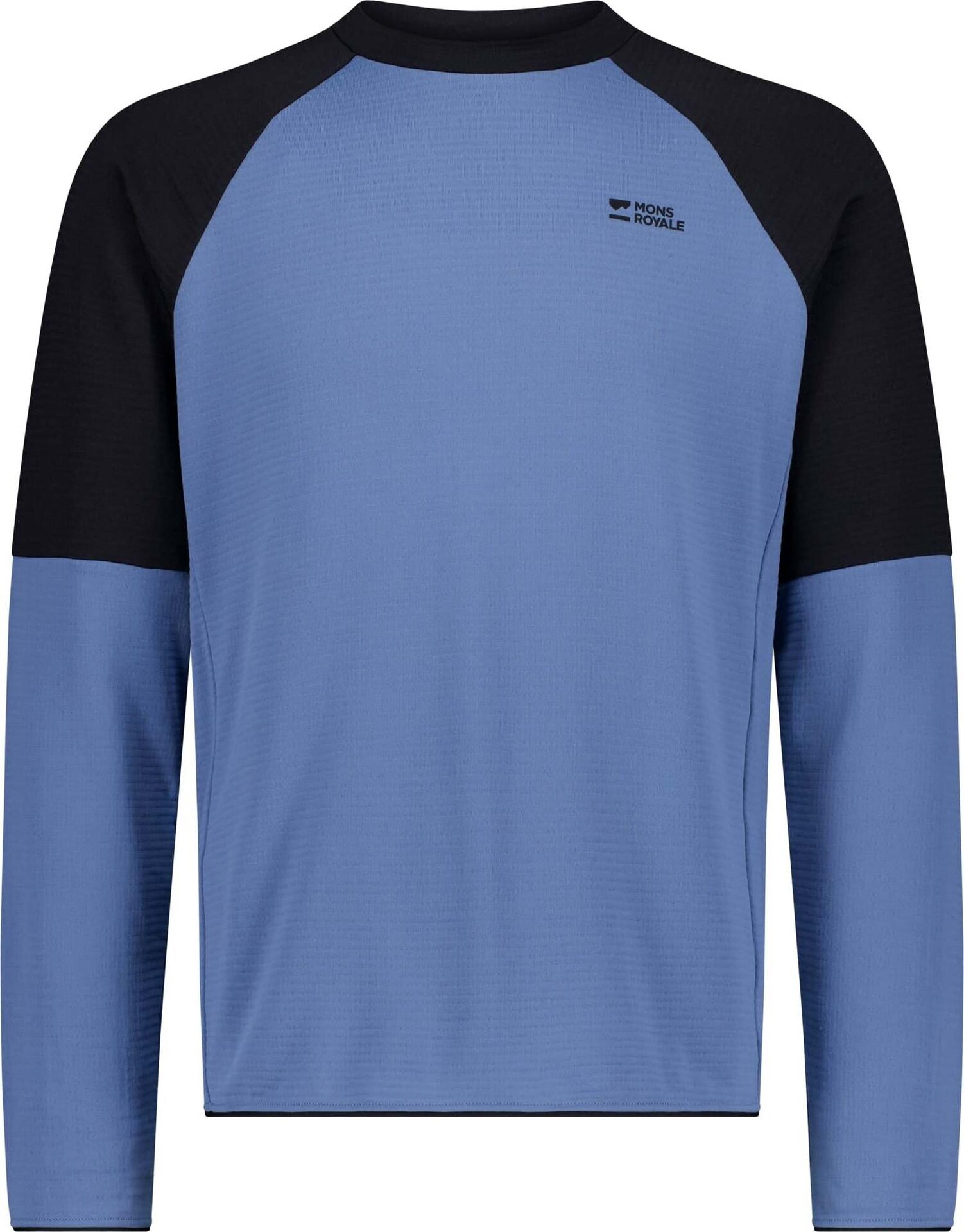 Mons Royale Quad Merino Fleece Pullover Mens Horizon Blue / Black