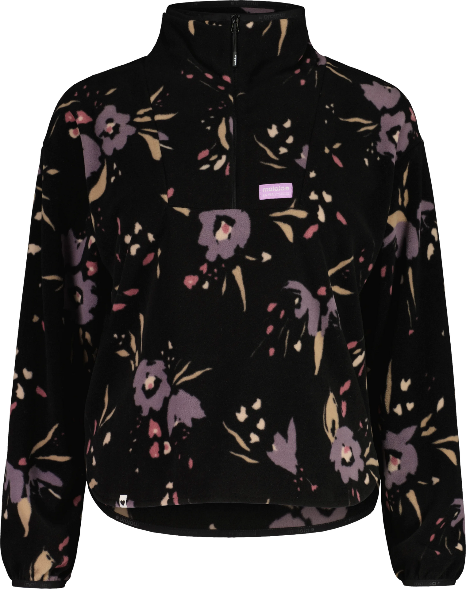 Maloja MeltinaM. Mountain Fleece Shirt Womens Deep Black Brushflower