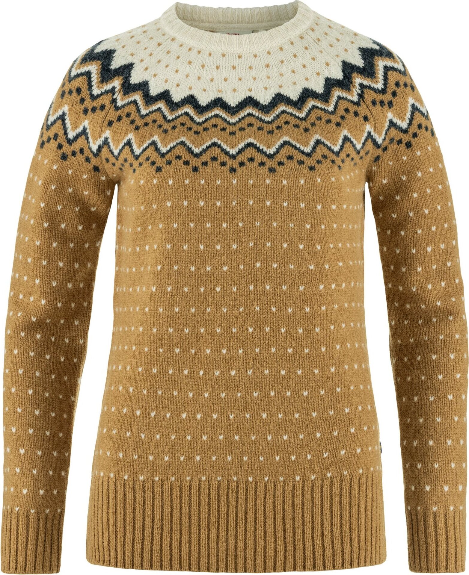 Fjällräven Övik Knit Sweater Womens Buckwheat Brown / Chalk White (232-113)