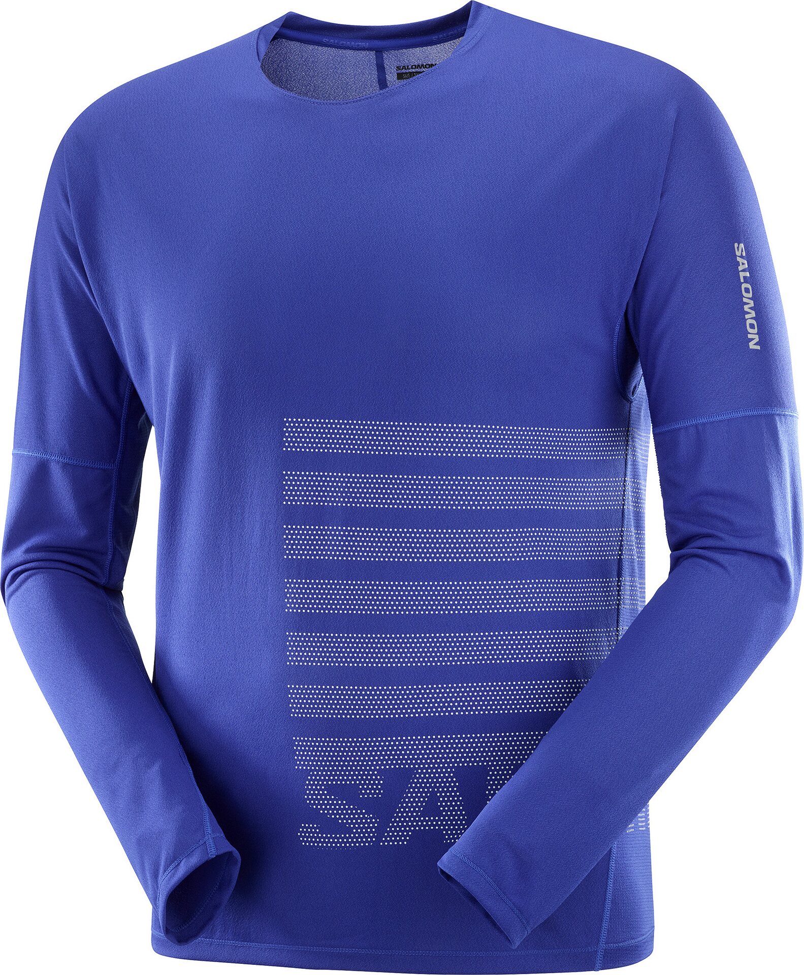 Salomon Sense Aero Long Sleeve Tee GFX Mens Surf The Web / Rainy Day