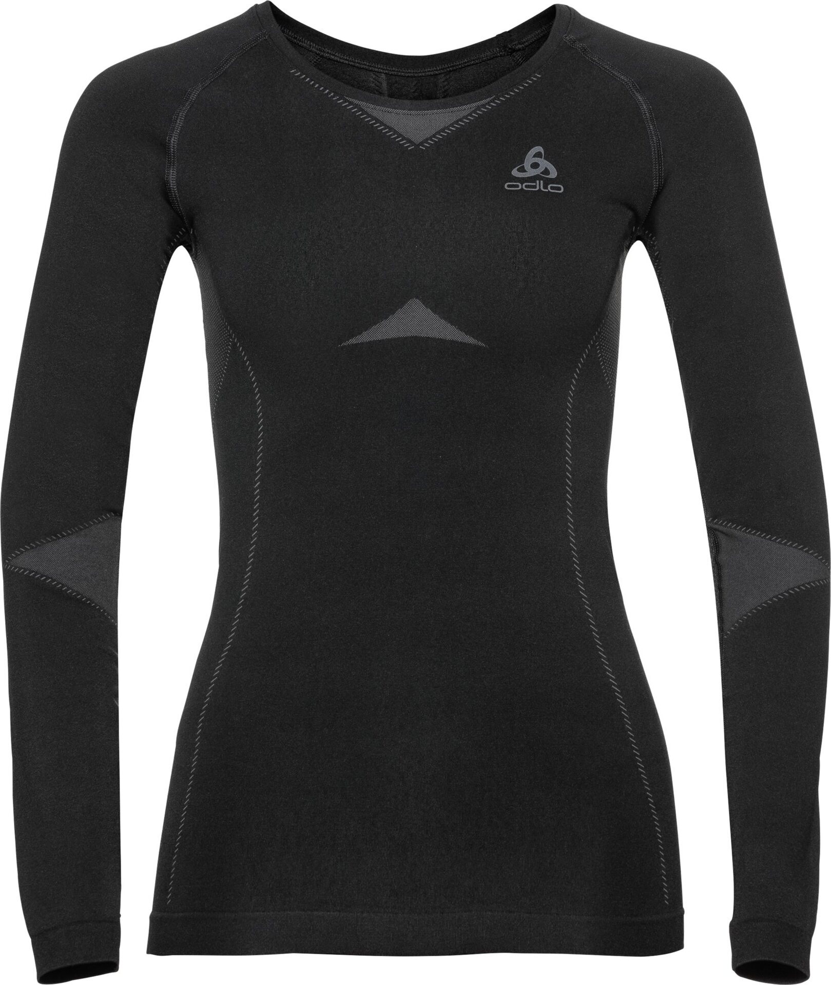 Odlo Fundamentals Performance Warm BL Top Crew Neck Long Sleeve Womens Black - Odlo Graphite Grey