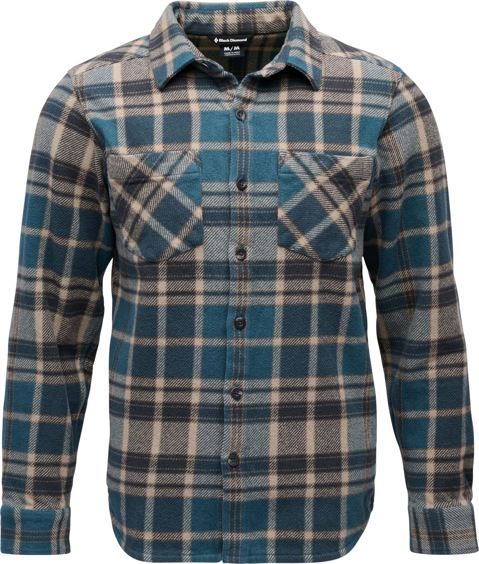 Black Diamond Project Heavy Flannel Mens Midnight Blue-Charcoal Plaid