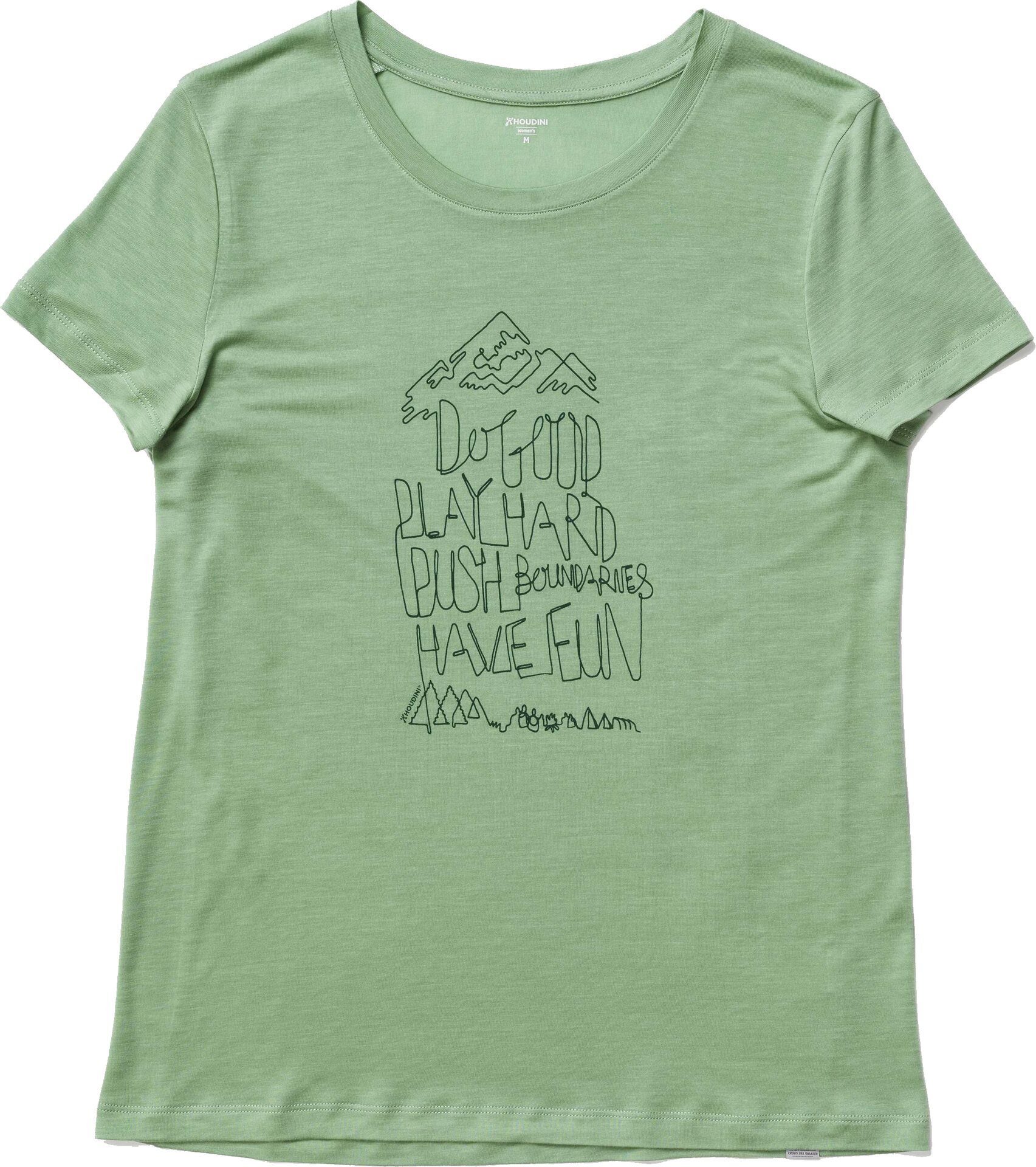 Houdini Tree Message Tee Womens Ginkgo Green
