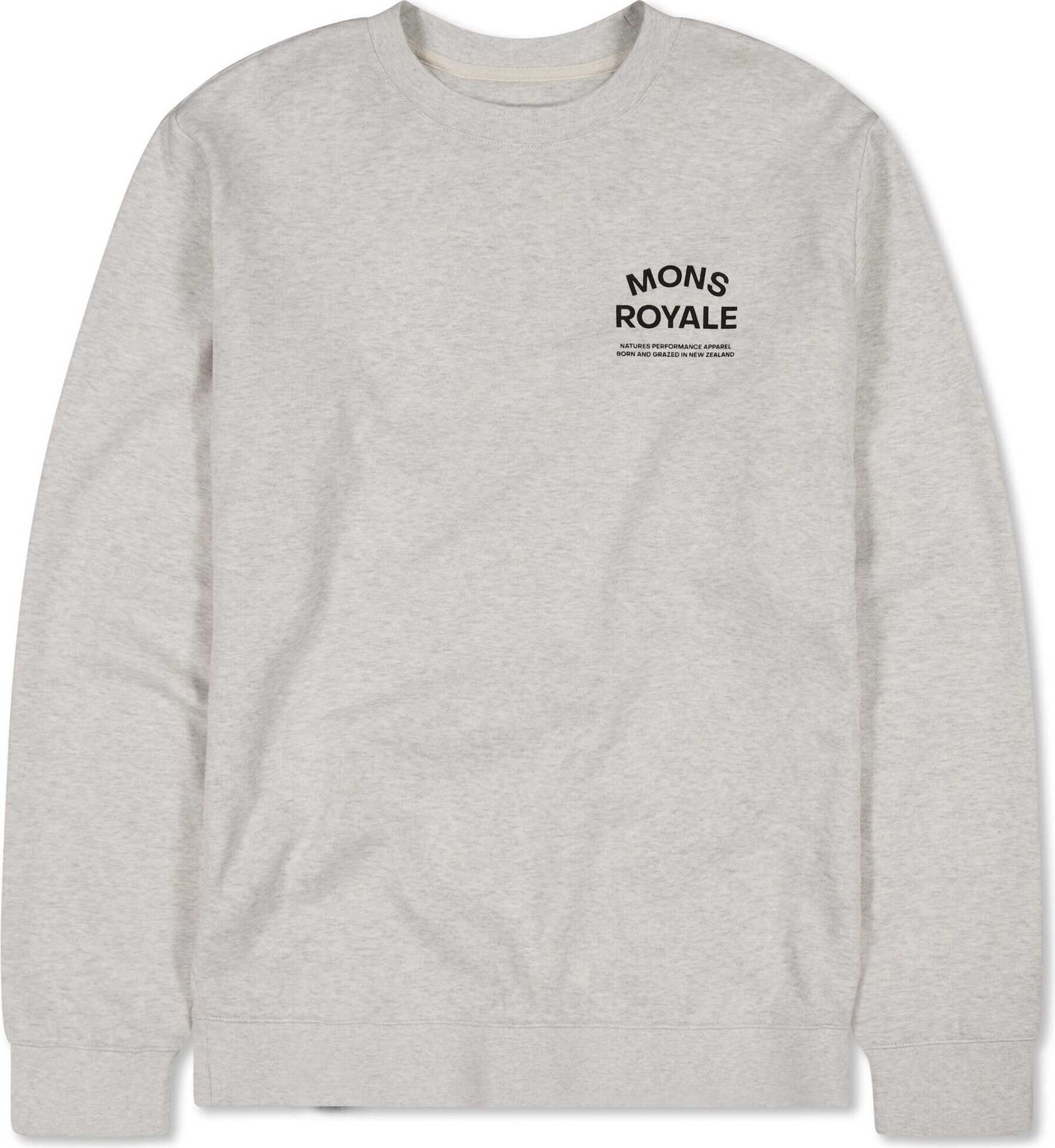 Mons Royale Inversion Merino Crew Mens Light Grey Heather