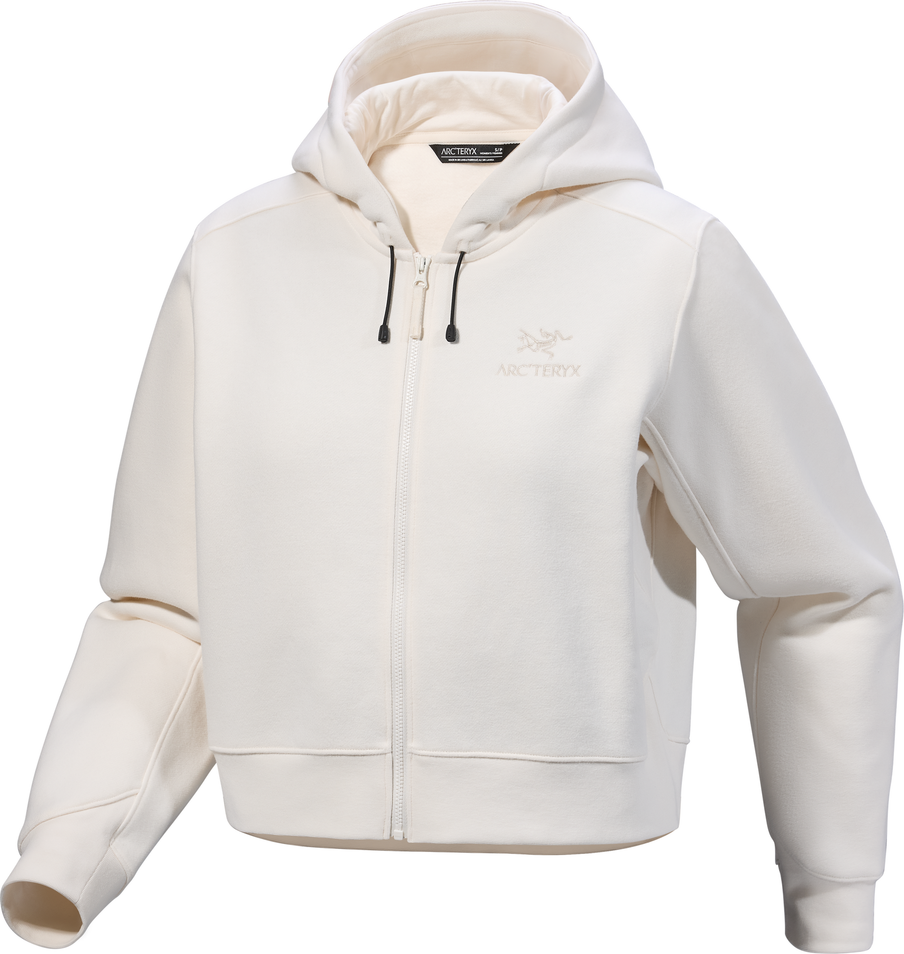 Arc'teryx Emblem Fleece Full Zip Crop Hoody Womens Arctic Silk