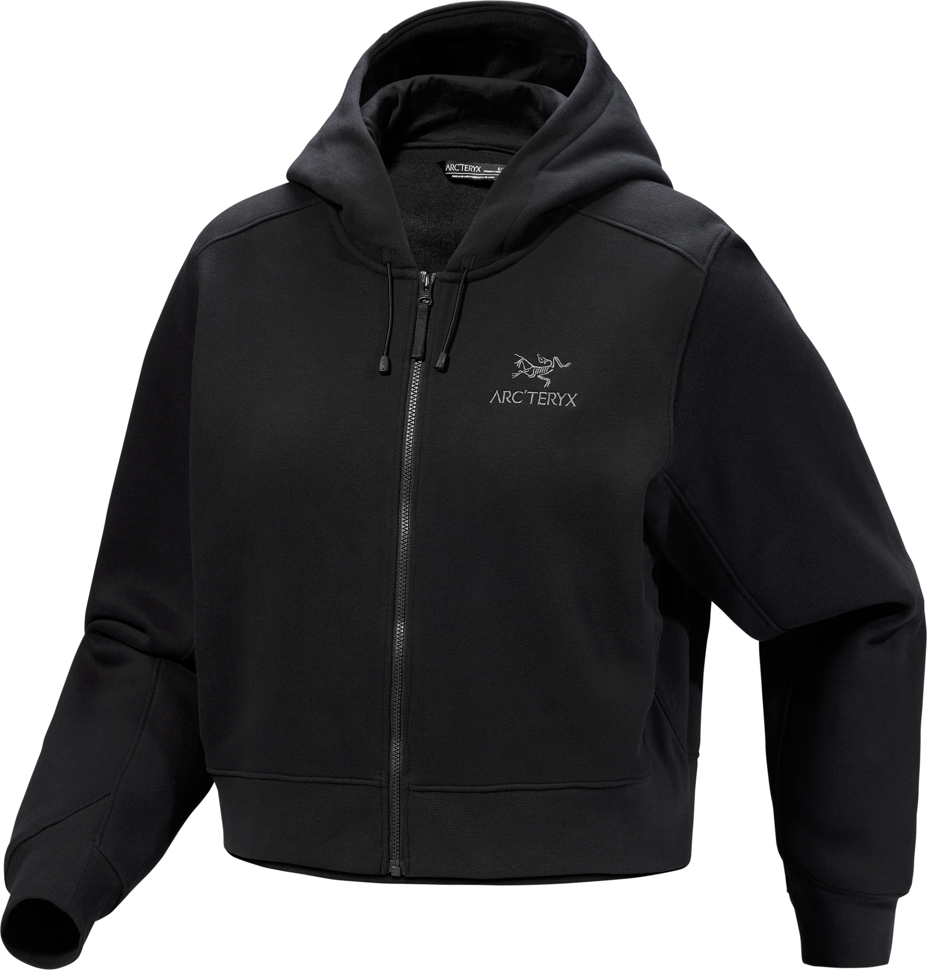 Arc'teryx Emblem Fleece Full Zip Crop Hoody Womens Black