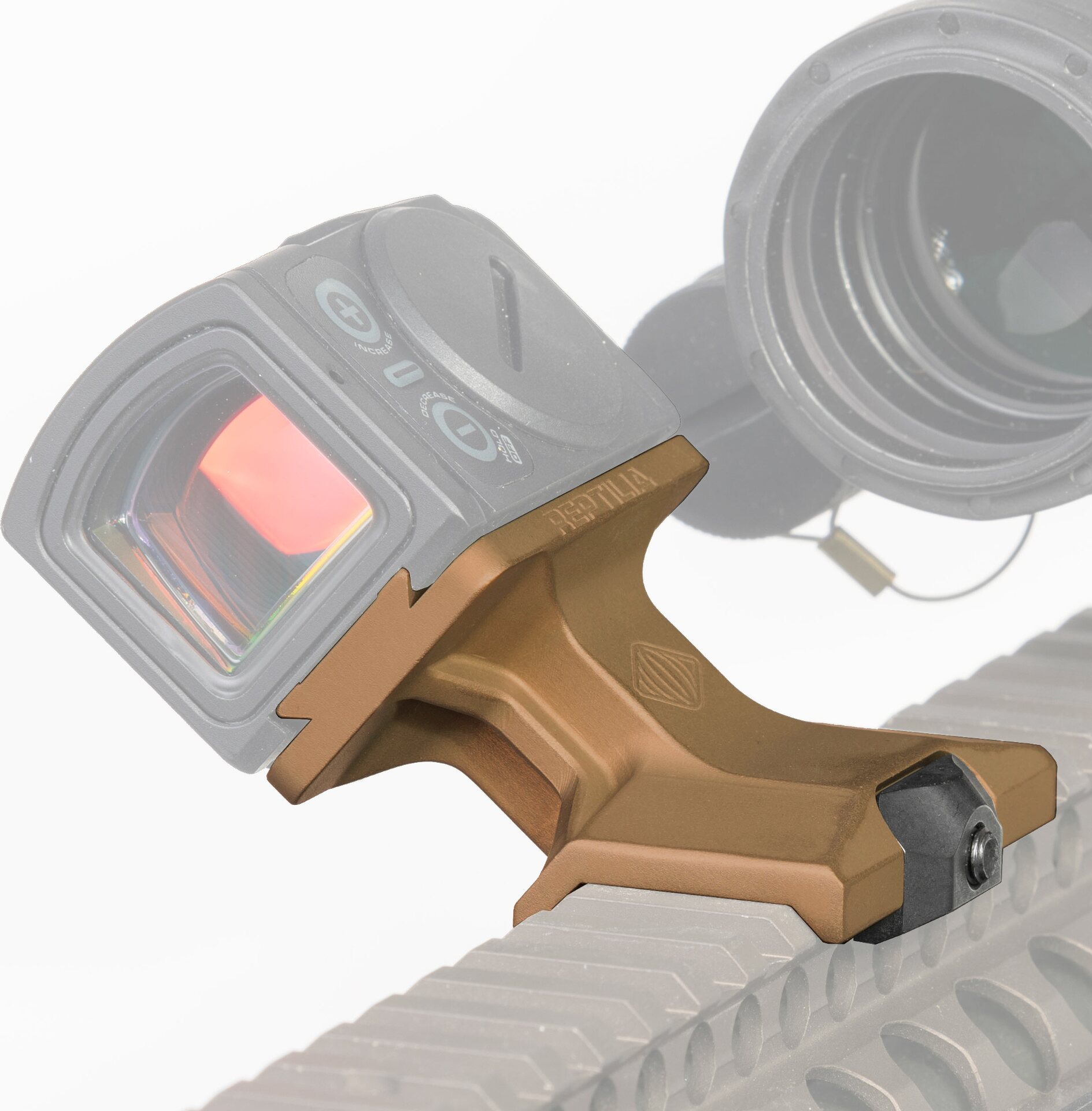 Reptilia DOT Mount 45 Degree Offset for for Picatinny Rail for Aimpoint ACRO/Steiner MPS FDE
