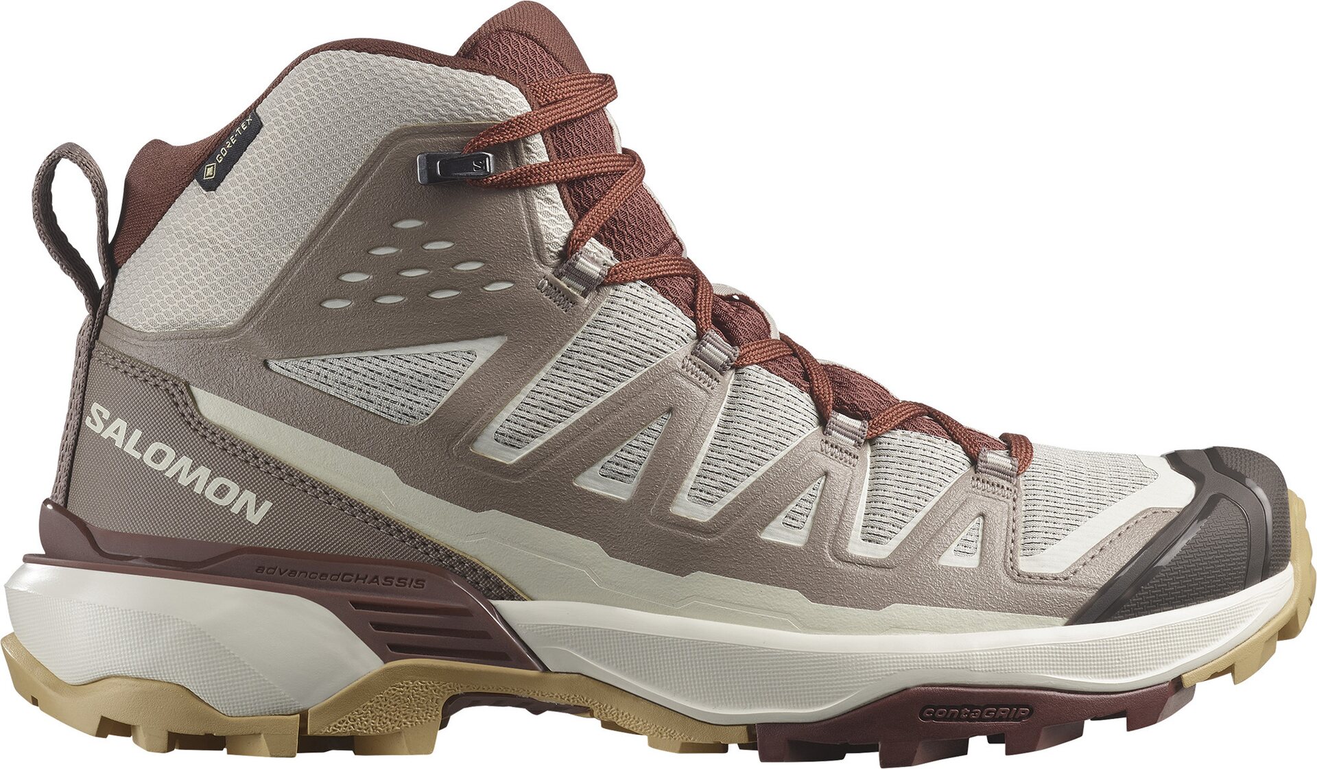 Salomon X Ultra 360 Edge Mid GTX Womens Silver Cloud / Iron / Rum Raisin