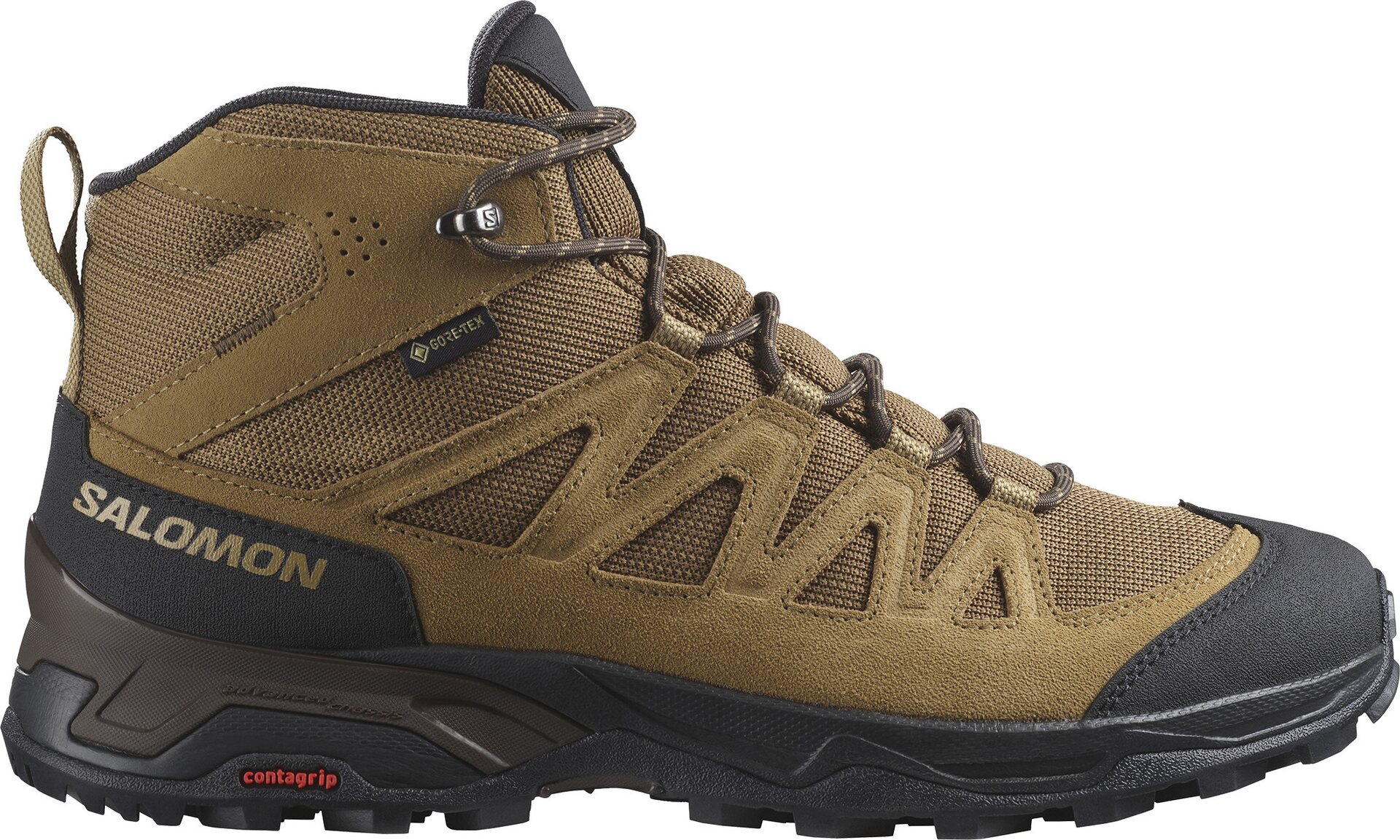 Salomon X Ward Leather Mid GTX Mens Kangaroo/Black/Dull Gold