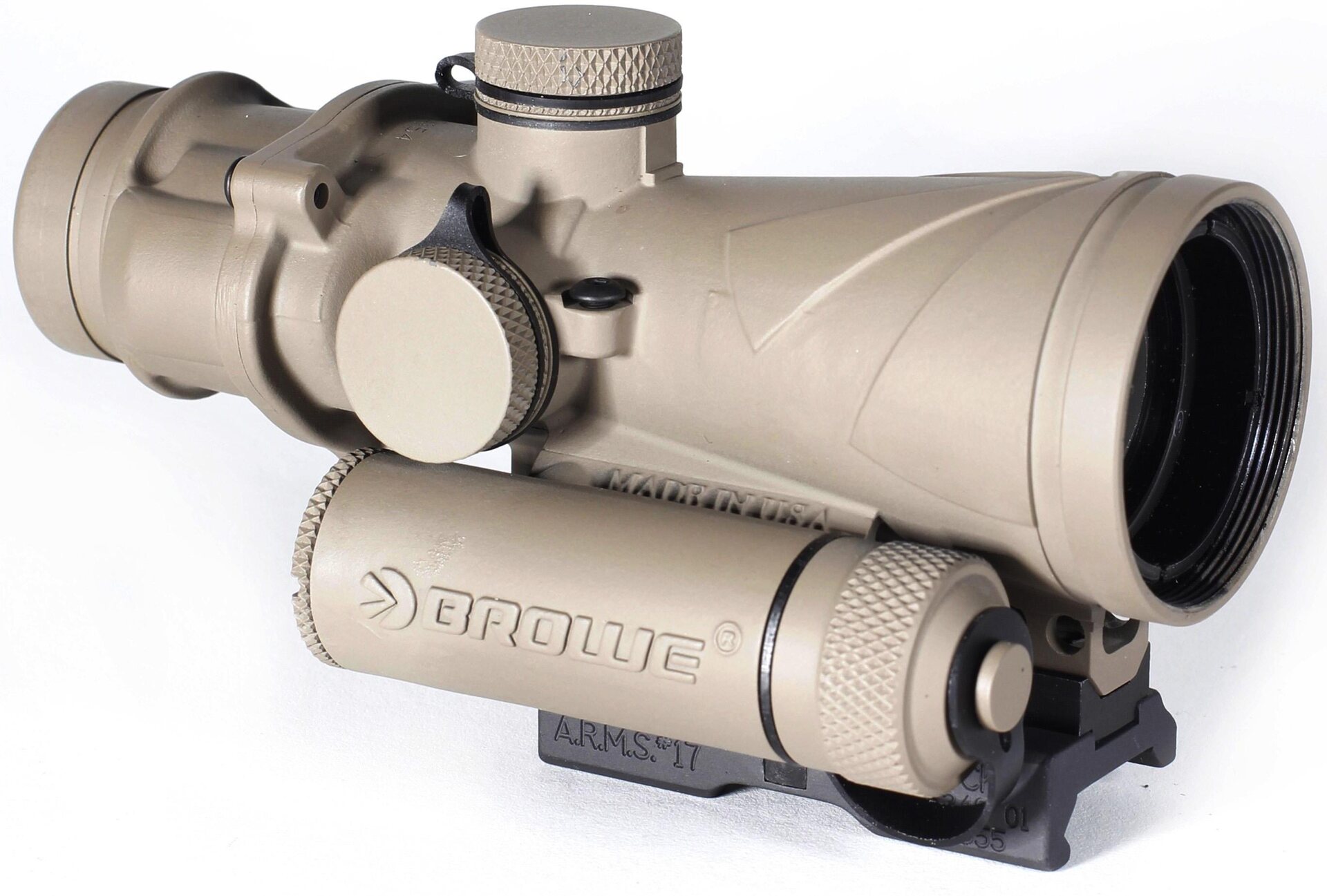Browe 4x32 Combat Optic (BCO) w/ 223. Chevron Reticle Flat Dark Earth
