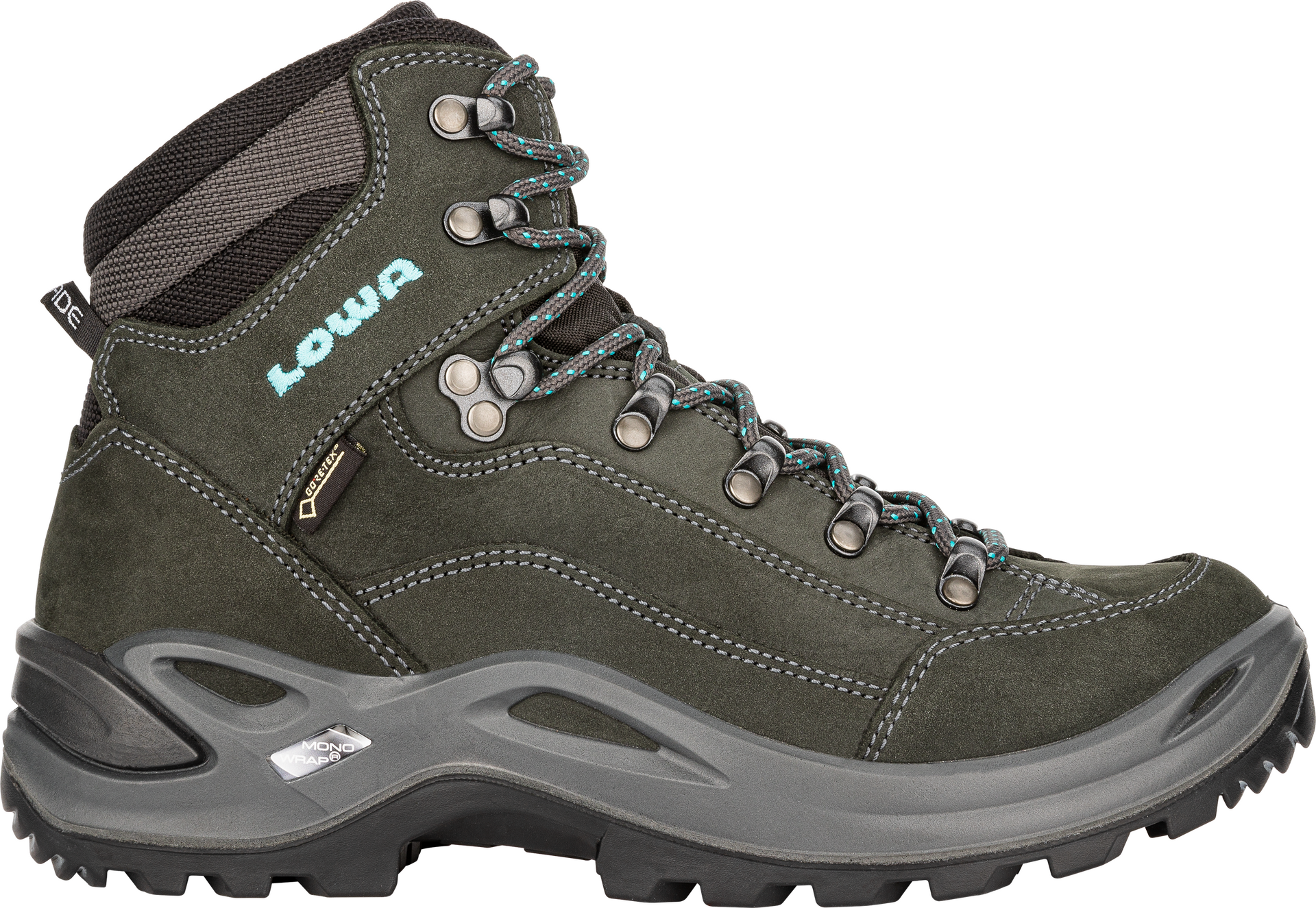 Lowa Renegade GTX Mid Wide Womens Asphalt/Turquoise