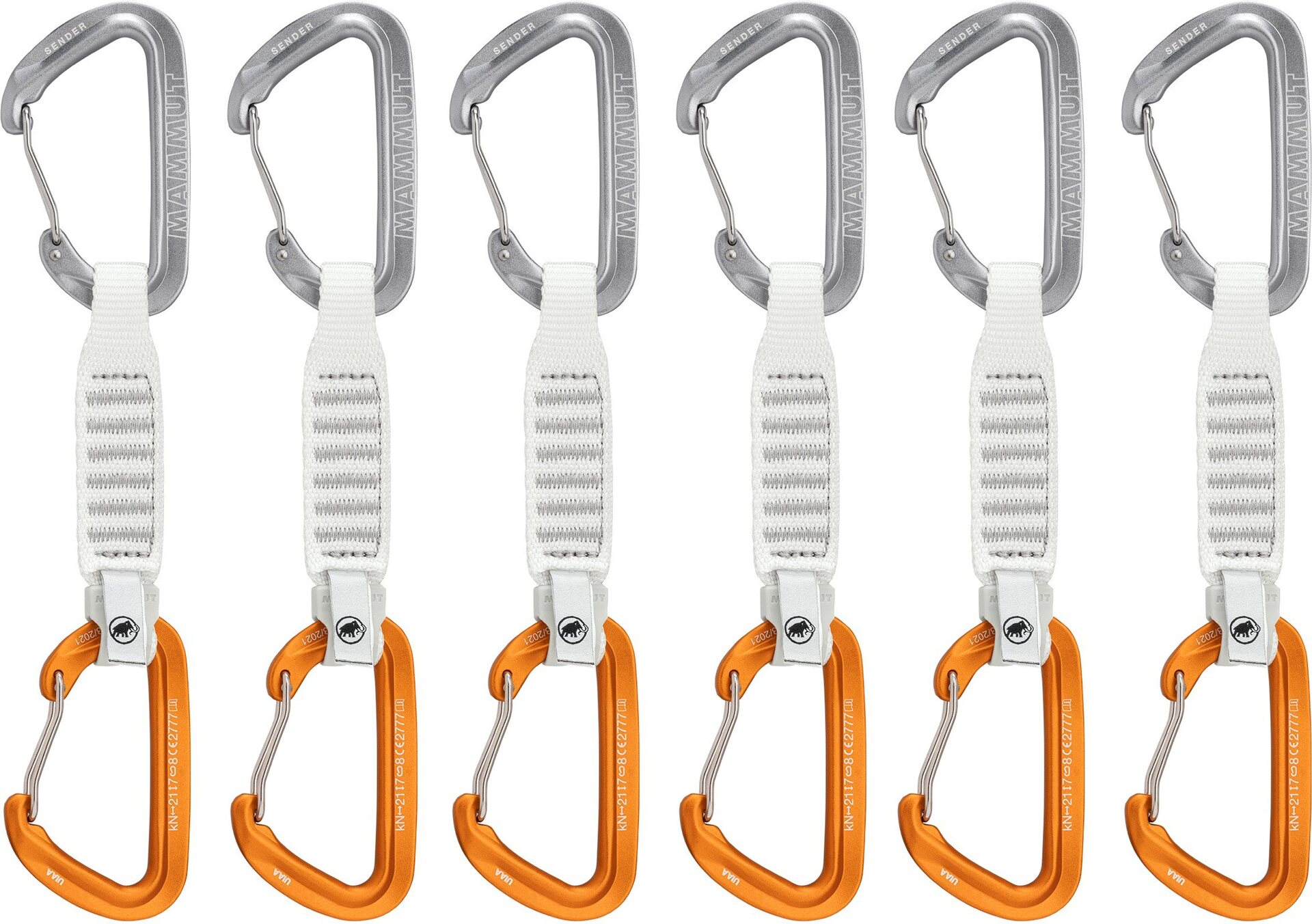 Mammut Sender Wire 6-Pack Quickdraws Light Grey / Gold