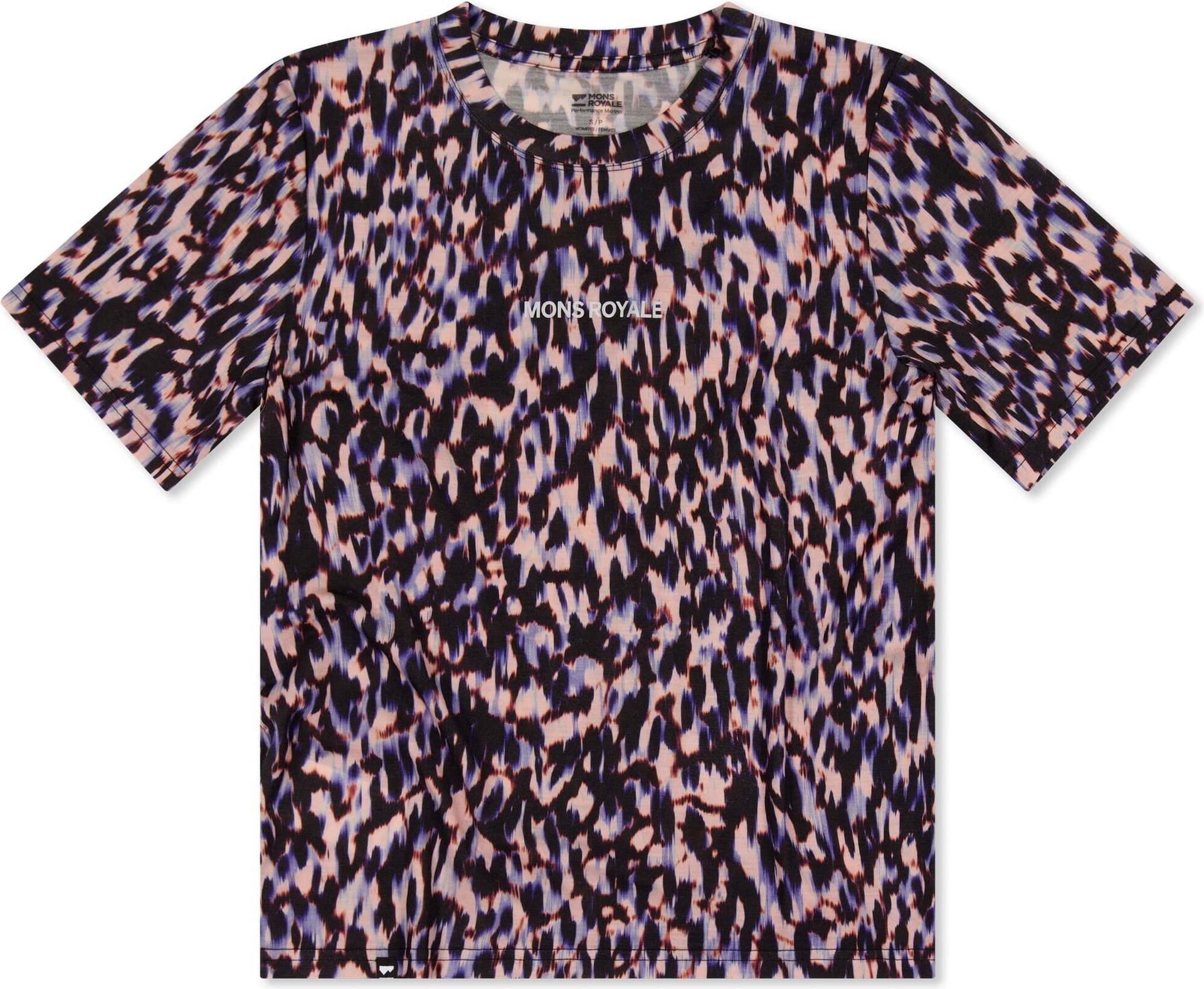 Mons Royale Icon Merino T-Shirt Womens Rock Leopard