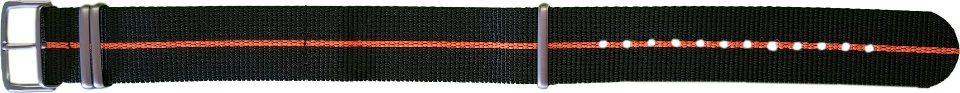 Traser Nato strap 22mm Black - Orange 107419