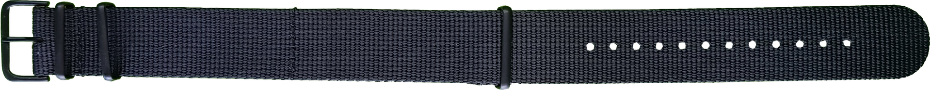 Traser Nato strap 22mm Black /w Black hardware 108233