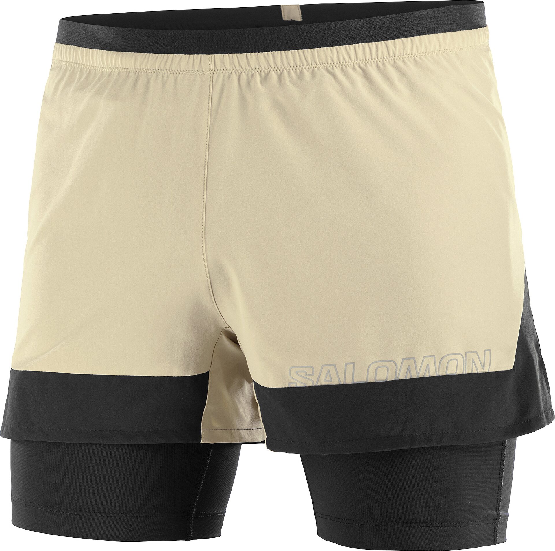 Salomon Cross 2in1 Shorts Mens White Pepper / Deep Black