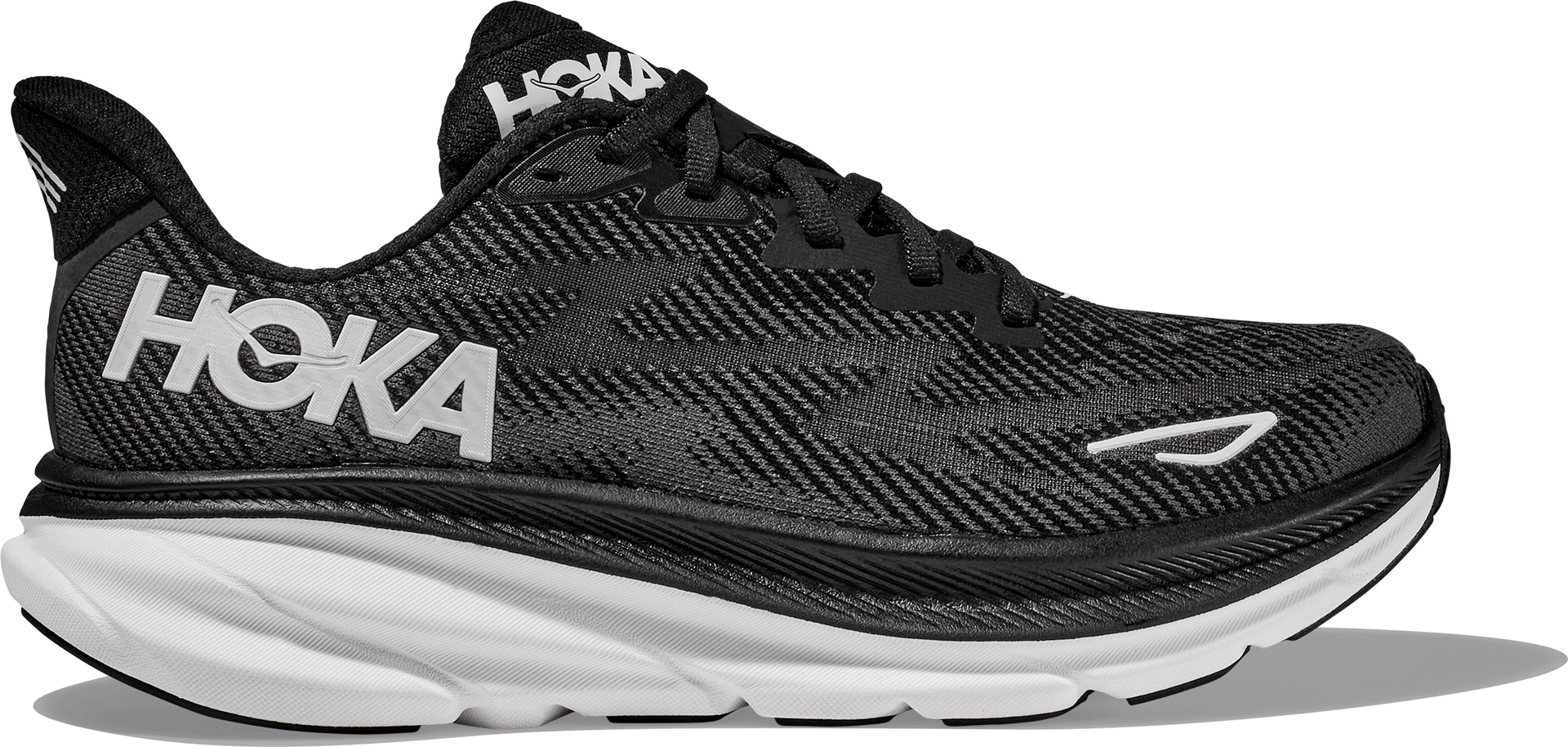 Hoka Clifton 9 Wide Mens Black / White