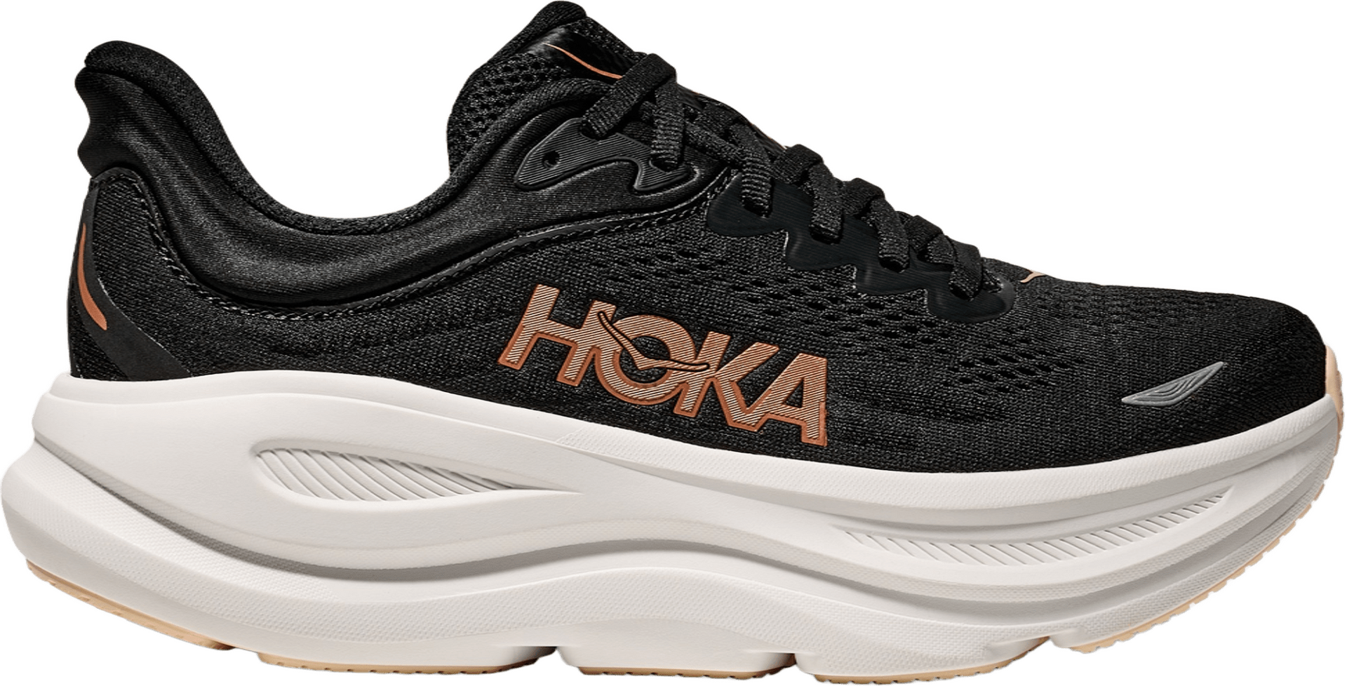 Hoka Bondi 9 Womens Black / Rose Gold