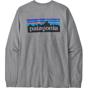 Patagonia Long-Sleeved P-6 Logo Responsibili-Tee Mens, Gravel Heather, XXL