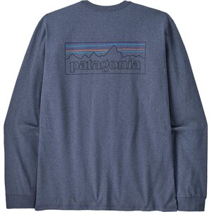 Patagonia Long-Sleeved P-6 Logo Responsibili-Tee Mens, P-6 Outline: Current Blue, L