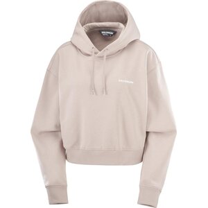 Salomon Logo Short Hoodie Womens, Etherea, S