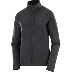 Salomon Essential Lightwarm Full Zip Womens, Deep Black, L