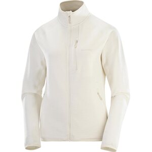 Salomon Essential Lightwarm Full Zip Womens, Whisper White, M