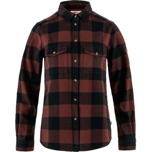 Fjällräven Övik Heavy Flannel Shirt Womens, Dark Navy / Maroon (555-352), L