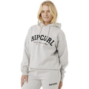Rip Curl Varsity Hoodie
 Womens, Grey Marle/Black, M