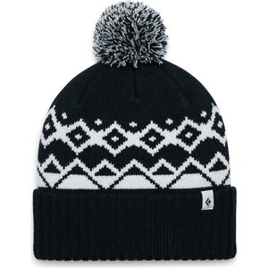 Black Diamond Tom Pom Beanie, Black-White, One Size