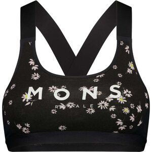 Mons Royale Stella X-Back Bra, Black Daisy, XS