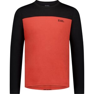 Mons Royale Diversion Merino Bike Jersey Long Sleeve Mens, Cranberry / Black, M