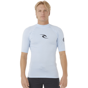 Rip Curl Waves UPF Performance Short Sleeve Mens, Blue Wind, L