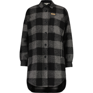 Maloja HalapM. Wool Check Coat Womens, Deep Black Check, XL