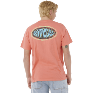 Rip Curl Raw Energy De Oval Tee Mens, Rose Sky, S