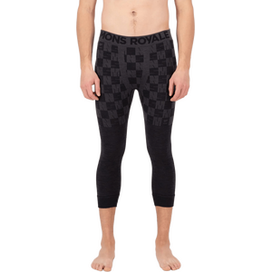 Mons Royale Ascender Merino Seamless 3/4 Legging Mens, Forged Iron / Black, M
