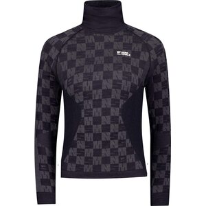 Mons Royale Ascender Merino Seamless Mock Neck Long Sleeve Womens, Forged Iron / Black, M