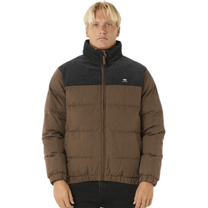Rip Curl Fade Out Cord Puffer Jacket Mens, Chocolate, S