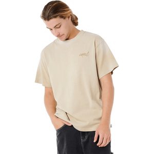 Rip Curl Medina Distressed Tee Mens, Khaki Sand, S