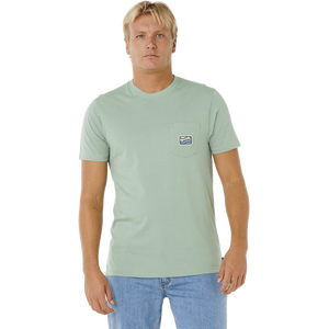 Rip Curl Streamline Pocket Badge Tee Mens, Aloe, XL