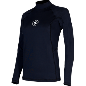 AquaLung Rashguard Slim Fit LS Womens, Black / Black, L