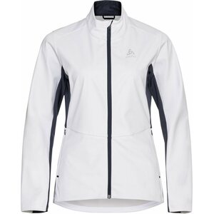 Odlo Markenes Jacket Womens, White / Dark Sapphire, L