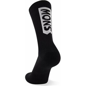 Mons Royale Atlas Crew Sock, Black with Logo, S (EUR 35-38)
