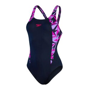 Speedo Hyper Boom Splice Muscleback Womens, True Navy / Berry / Miami Lilac, 32 (EUR 36)