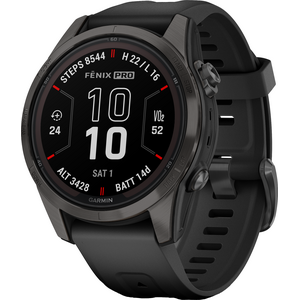 Garmin Fenix 7S Pro Sapphire Solar, Carbon Gray Ti w/ Black Band